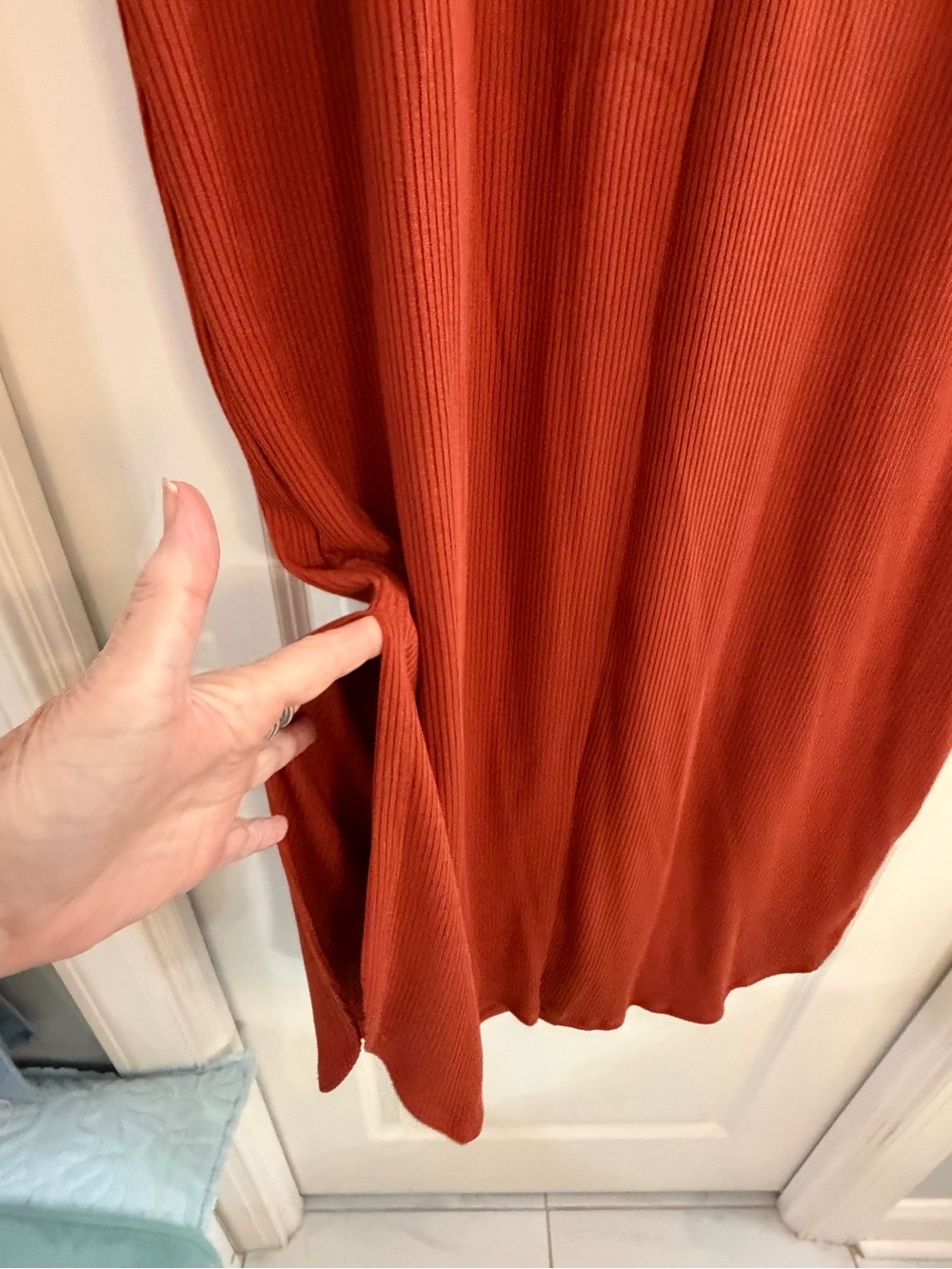 Simple Ribbed Maxi Tee Dress - Rust NWOT - Picture 3 of 7
